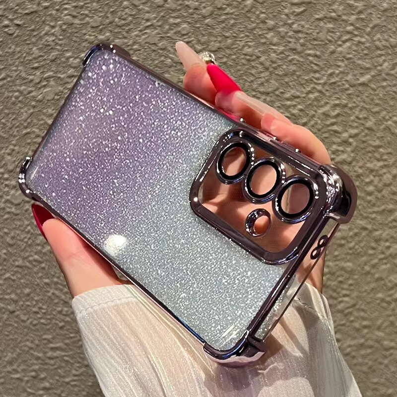 Suitable for Samsung S25Ultra Mobile Phone Case, Samsung A56A55 New Model Glitter Electroplating A06A05 Female S25Edge