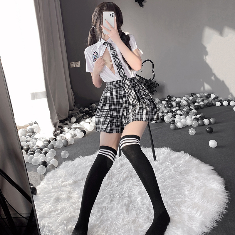 Princess Orlando Plaid Student Uniform Temptation Pleated Skirt Sexy Jk Preppy Style Pure Desire Passion Open Suit