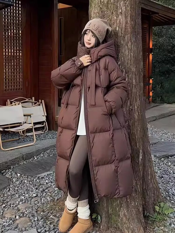 2025新款棉服女中长款韩版大码宽松加厚时尚网红棉衣长款棉袄外套|undefined