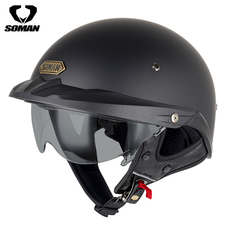 3C Certified H3 | Motuoche Motosiklet kaskı (dəbilqə) - matte-black-with-tea-inner-lens-m