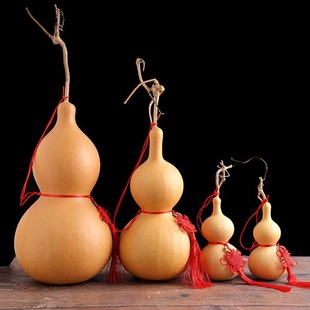 Hanging Gourd Ornament with Faucet, Open-Ended Wooden Gourd for Living Room or Office Decoration, Authentic Gourd