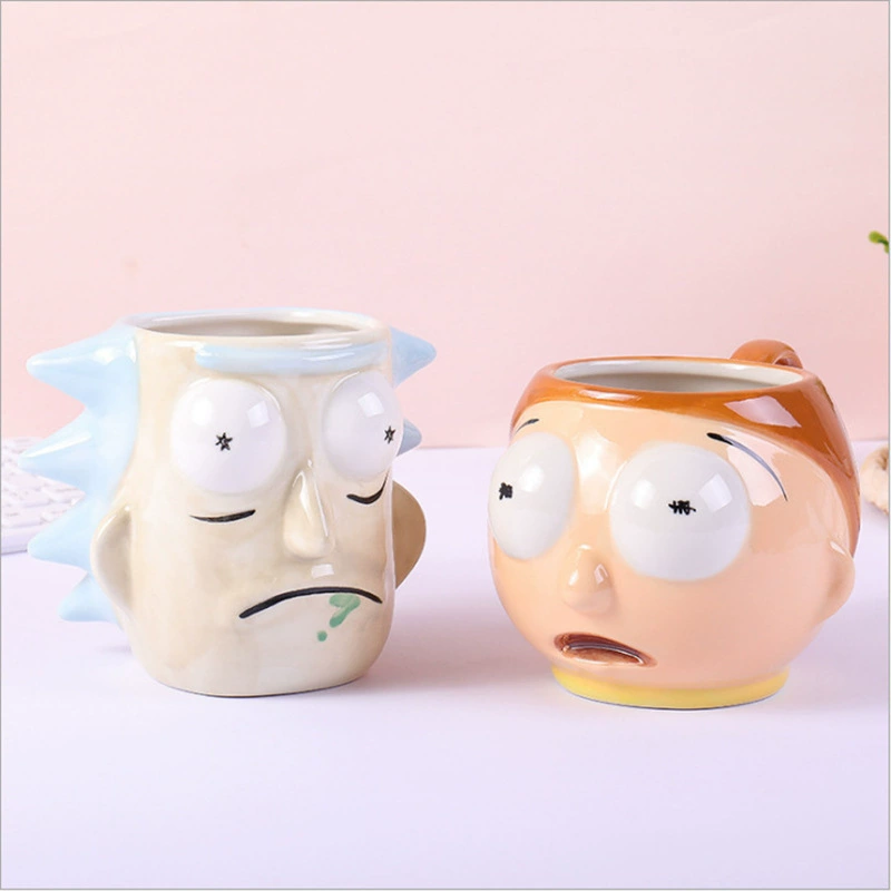 Керамическая кружка Morty & Rick в 3D с мультяшным лицом, креативная праздничная чашка, 301–400 мл