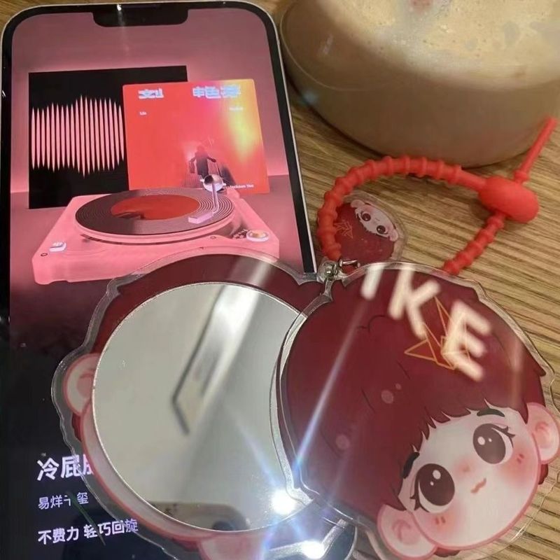 亚克力钥匙扣随身镜挂件来图定制明星周边应援卡通化妆镜diy镜子|undefined