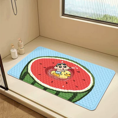 Water-Draining Mat for Bathroom – Avtomobil döşəmə paspasları - ah-xins-watermelon-4070cm-suction-cup-floor-mat