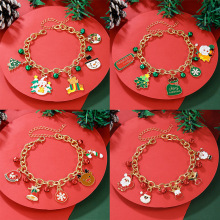 圣诞节手链金属链条手饰雪花铃铛吊坠手链新年圣诞手饰跨境爆款