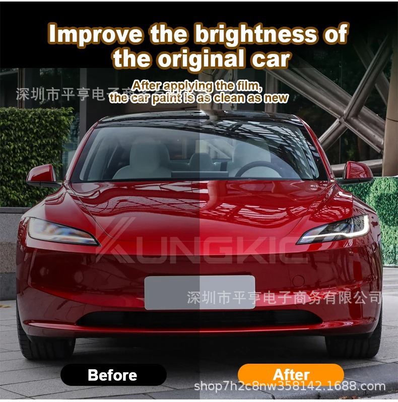 Tesla Model 3/Y Front/Rear Door Extended Protection Film TPU Light Film Set