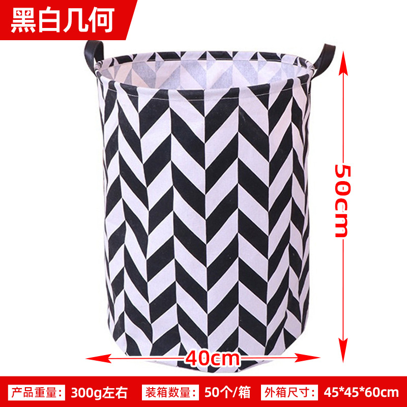 Posta gratuita casera gran cartón plegable tela algodón y lino juguetes caseros almacenamiento barril