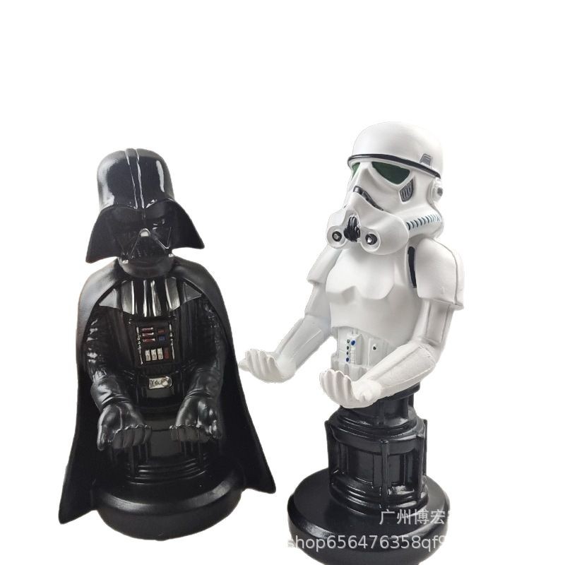 Star Wars Black Warrior White Soldier Helmet Adornos Modelo Soporte para teléfono móvil Soporte para teléfono móvil personalizado Soporte para teléfono móvil