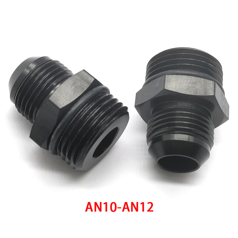 Accesorios de combustible para automóviles Conector de conversión de riel de aceite roscado de AN10-AN12 Adaptador de refrigeración de aceite de aleación de aluminio con junta tórica