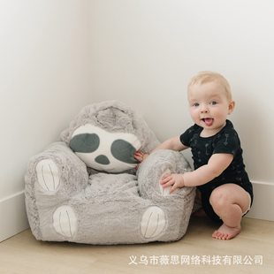 Children's Sofa Plush Toy Baby Seat Cross-border Cartoon Cushion Embroidered Cute Compression Roll Sofa Chair