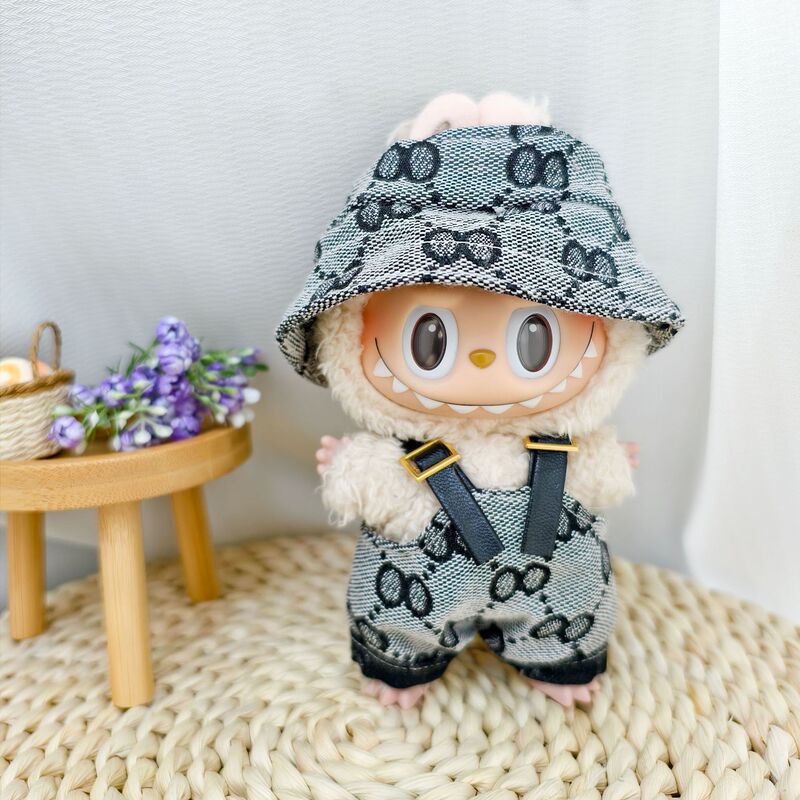 ラブブベビー服新商品2025着用可能ビニールラブブ人形周辺かわいい着せ替えビッグブランドオーバーオールセット|undefined
