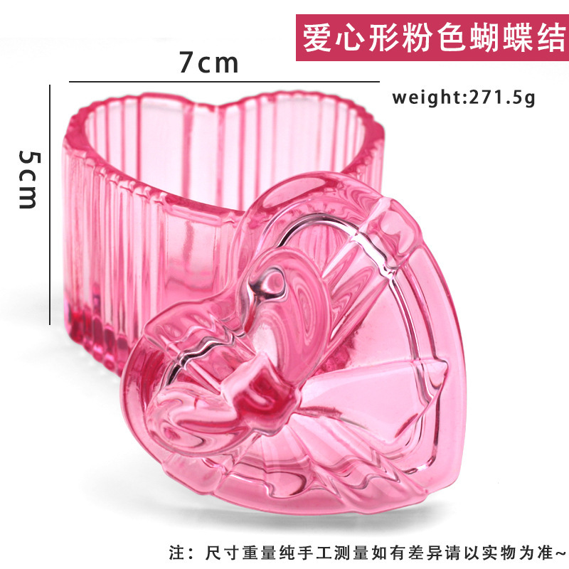 Nuevo estilo transfronterizo de alta calidad nail art bowknot taza de cristal cuadrada taza de lavado de lápices taza de cristal líquido