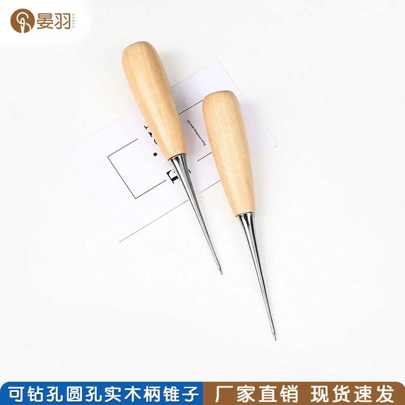 Шило из цельного дерева с деревянной ручкой конусная Игла DIY кожаные инструменты с перфорацией через подошвы кожаные изделия ткань с перфорацией оптом