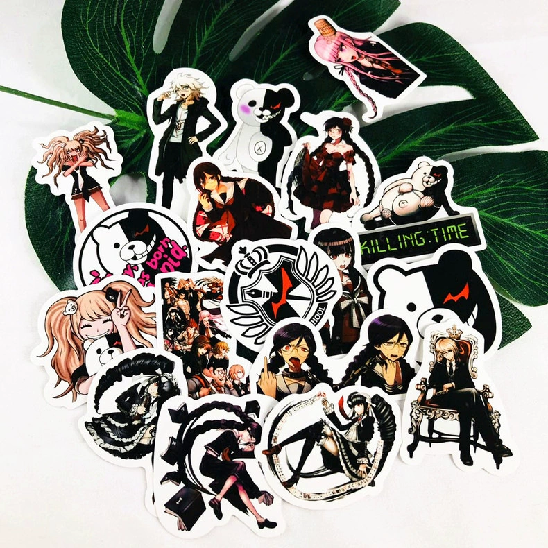 [50 наклеек Danganronpa черно-белый медвежонок старшая школа багажные чемодан водонепроницаемые наклейки]