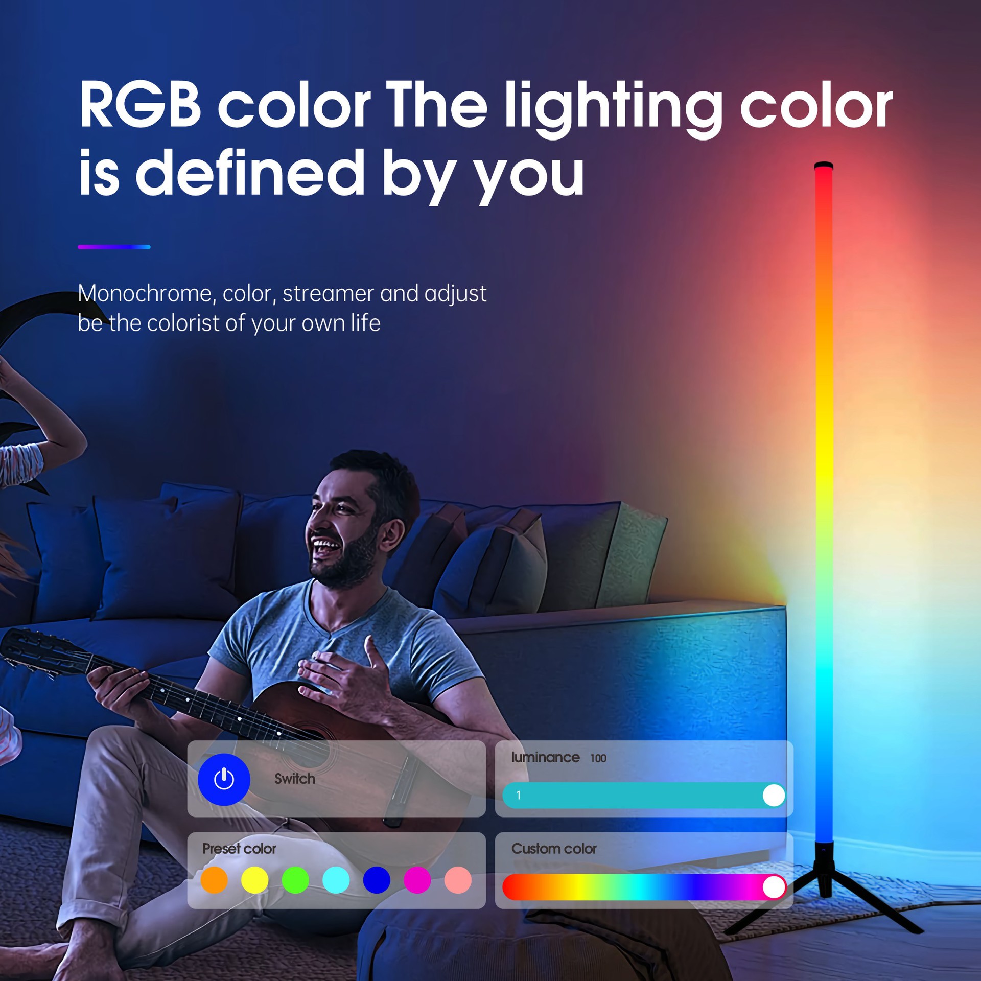 Luz de atmósfera color iluminado control remoto bluetooth recopilación de voz control de voz dormitorio deportes en vivo triángulo soporte led luz bluetooth APP