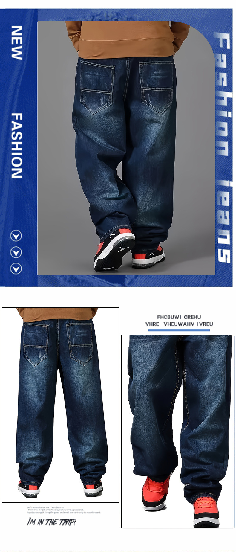 Jeans uomo invernali foderati in pile taglio dritto comfort_voghion.com