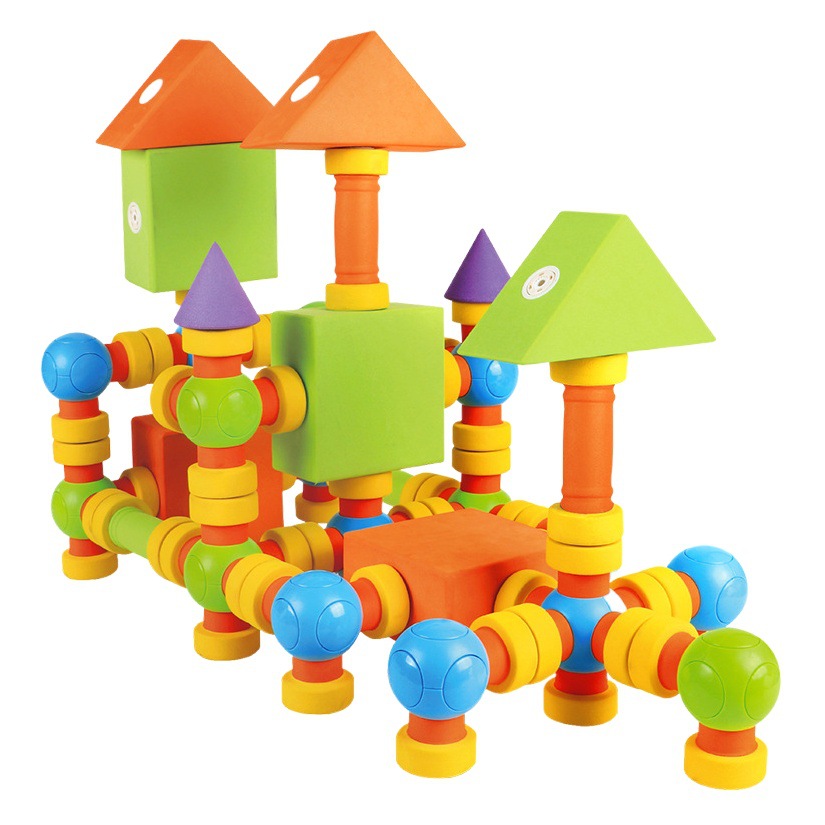 Jugando Lehui variedad grandes partículas de succión magnética EVA bloques de construcción de montaje y montaje de juguetes educativos bebé niña-niño