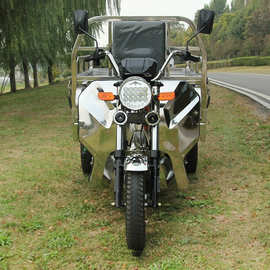 不锈钢电动三轮车拉货家用农用车小型货运代步出口南美洲三蹦子定