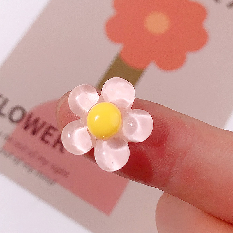 Nuevos accesorios de resina de cinco pétalos de hielo DIY crema pegamento para el cabello con cáscara de teléfono móvil agujero agujero de botón de zapato taza de agua pegatinas hechas a mano