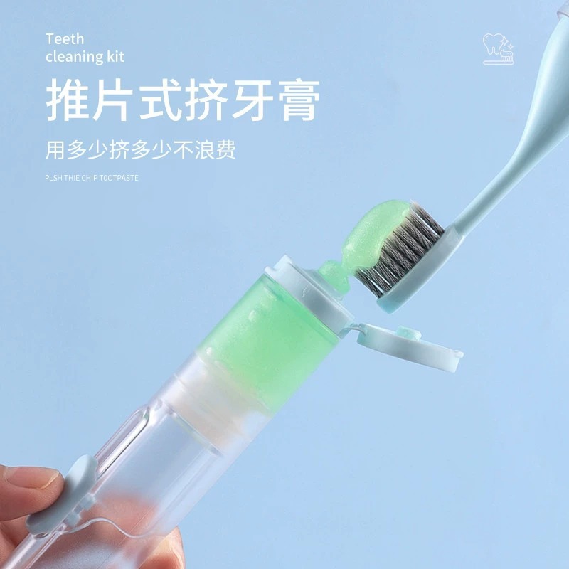 New Orthodontic Folding Travel Toothbrush Portable Toothbrush Toothpaste All-In-One Carrying Toothbrush Set Wholesale