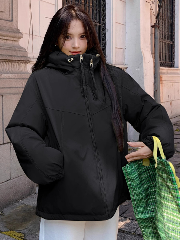工装时尚连帽羽绒棉服女2025冬季新款洋气棉衣外套棉袄女装冲锋衣|undefined