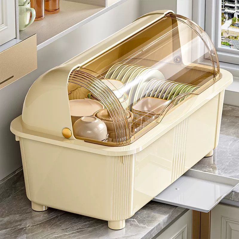Кухонный шкаф с крышкой, полка для хранения посуды и столовых приборов, перегородка большой емкости, защита от плесени, пыли и сливная полка для посуды.
