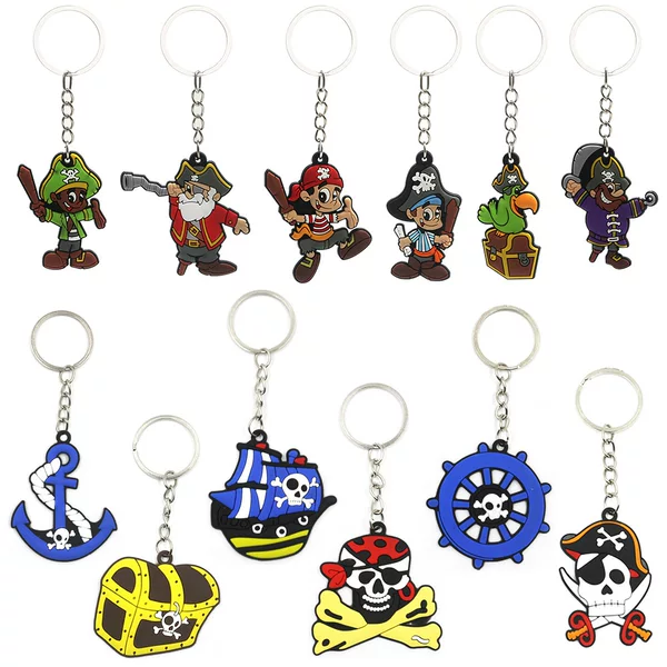 Cross-border pirate keychain Halloween One Piece PVc soft key chain bag ornaments manufacturers spot wholesale