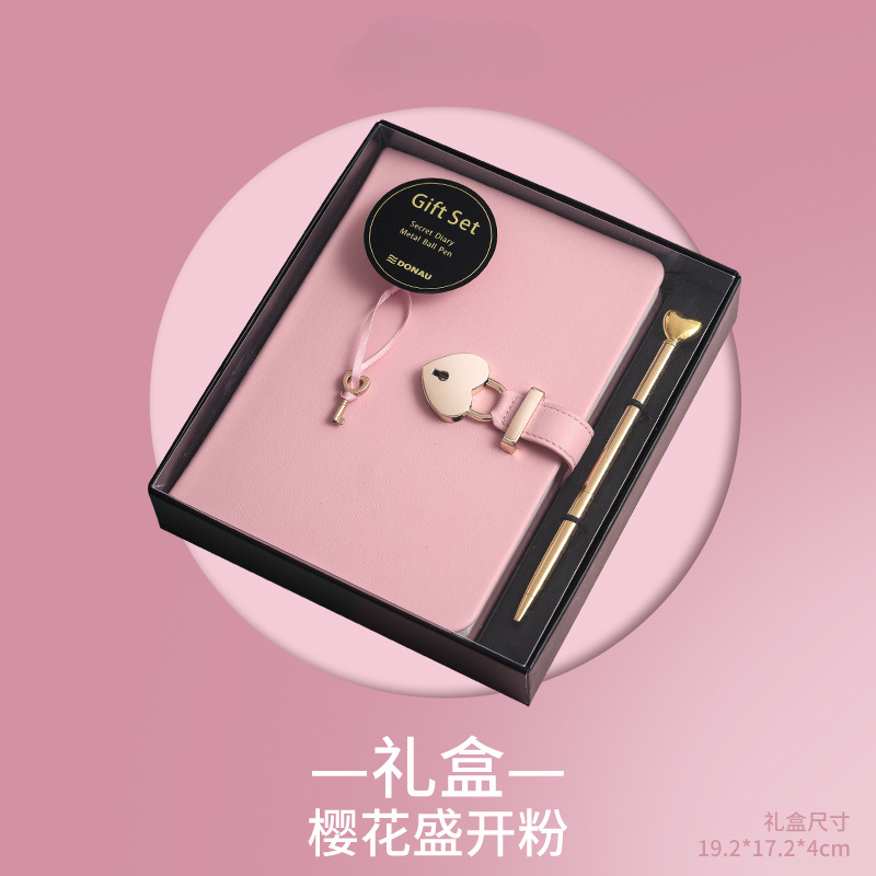 Bloqueado con contraseña cuaderno de notas personalizado a5 cuaderno de notas de alto valor de cara diario creativo caja de regalo set al por mayor