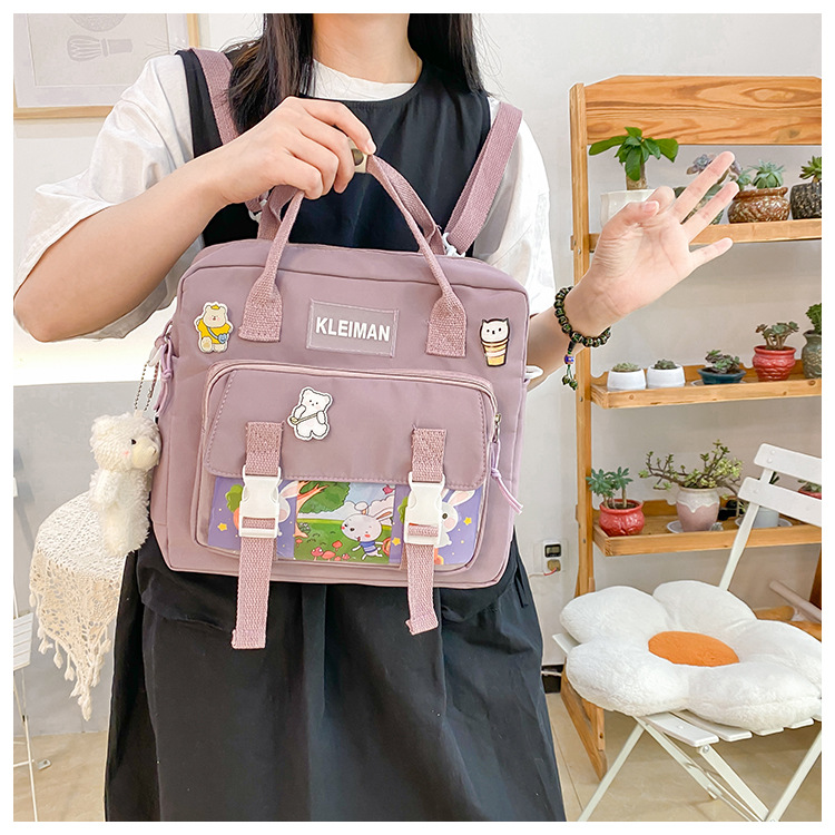 Book bag, handbag, canvas bag, large-capacity crossbody bag for girls, single-shoulder bag for primary school students, tutorial bag for classes, tutoring undefined