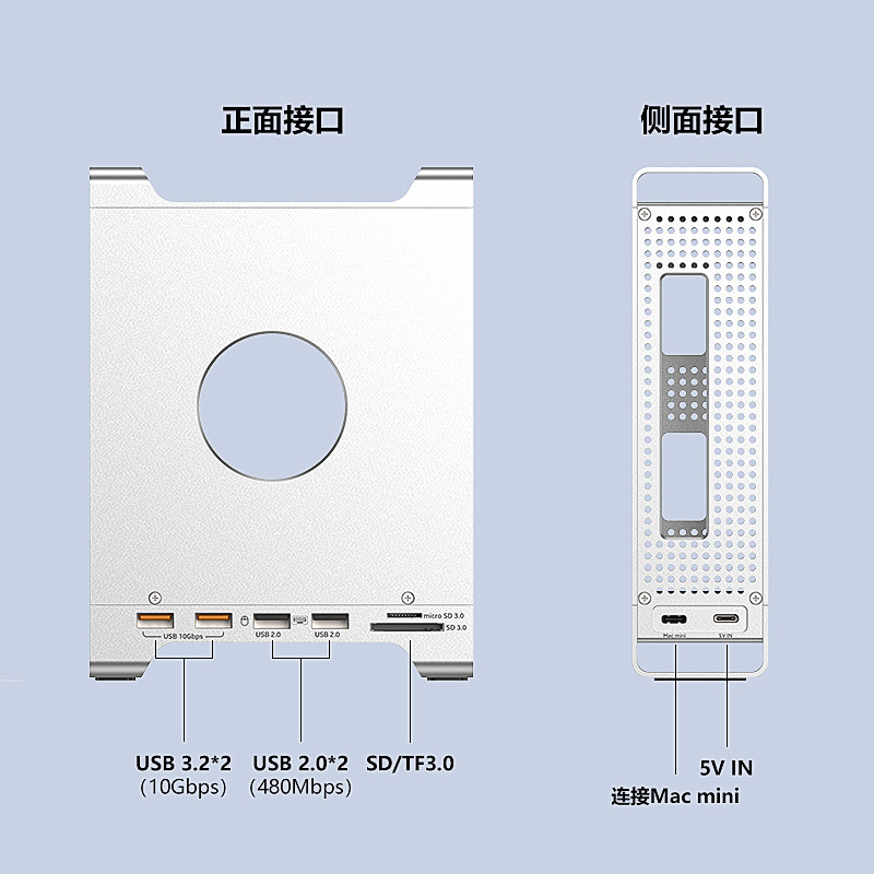 Mac Mini M4 スタンド ドッキング ステーション m.2 nvme ソリッド ステート ドライブ ボックス USB3.2 スプリッター 10G ドッキング ステーション|undefined