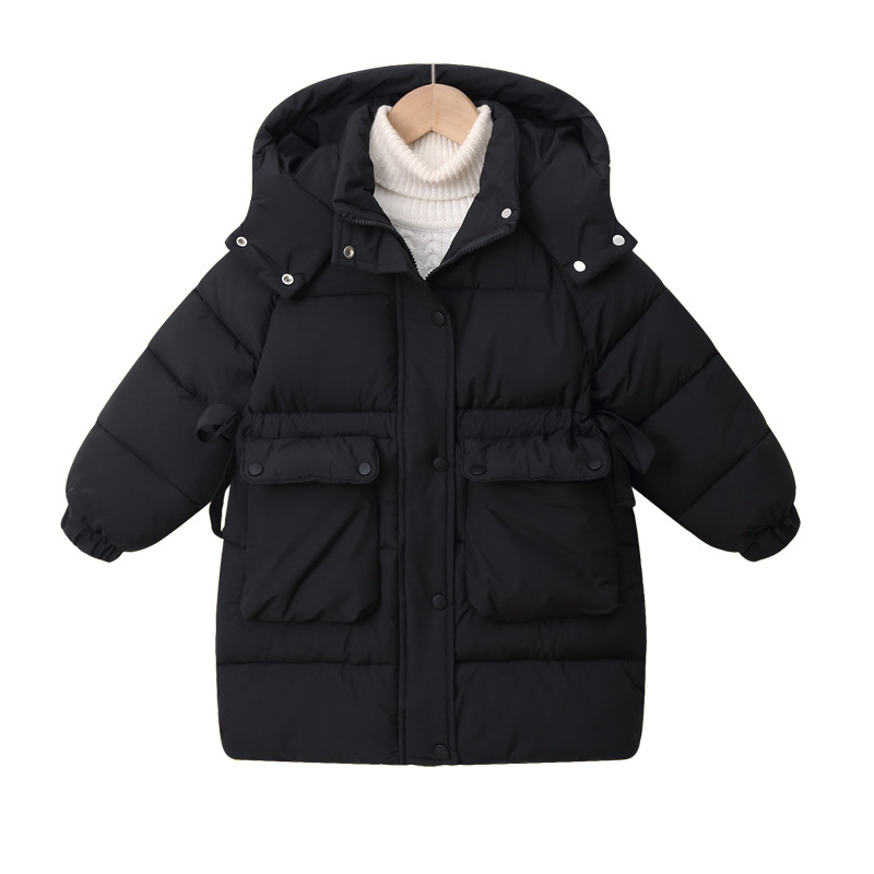 Chaqueta de algodón de longitud media para niños y niñas, modelo 877 para comercio exterior transfronterizo, nueva chaqueta de algodón gruesa y cálida para invierno.