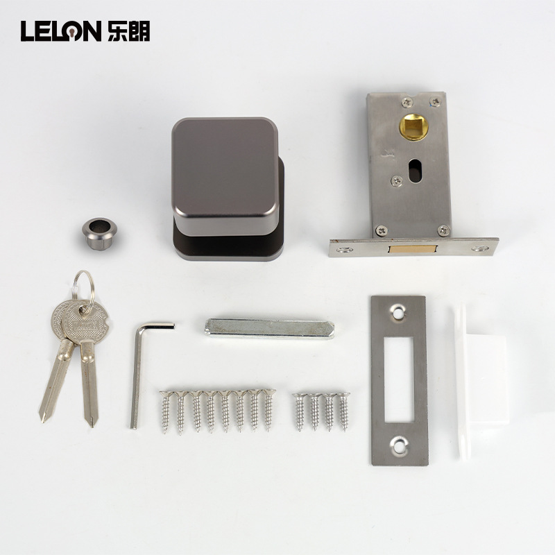 Cerradura de puerta invisible cuadrada de un solo lado Cerradura de puerta negra simple Cerradura de pared de fondo de sala de estar Cerradura de un solo lado Habitación de dormitorio Cerradura de puerta oculta