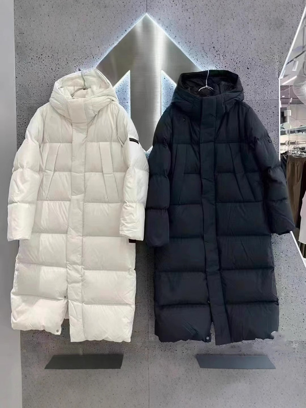 25冬季迪新男女同款情侣长款羽绒服加厚过膝连帽时尚简约羽绒外套|undefined