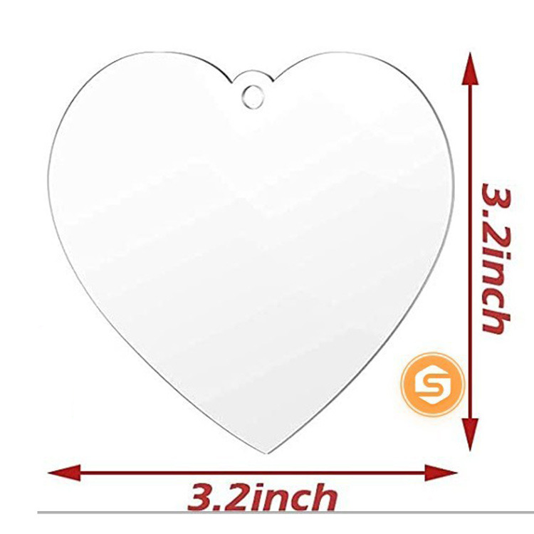 亚克力透明片PMMA双面带膜空白爱心手工DIY材料心形挂饰装饰品