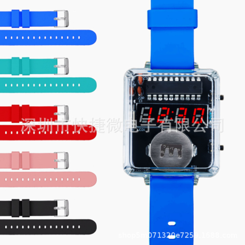 LED 時計キット DIY 電子時計部品溶接アセンブリ透明クリエイティブマイクロコントローラデジタル管時計アクセサリー|undefined