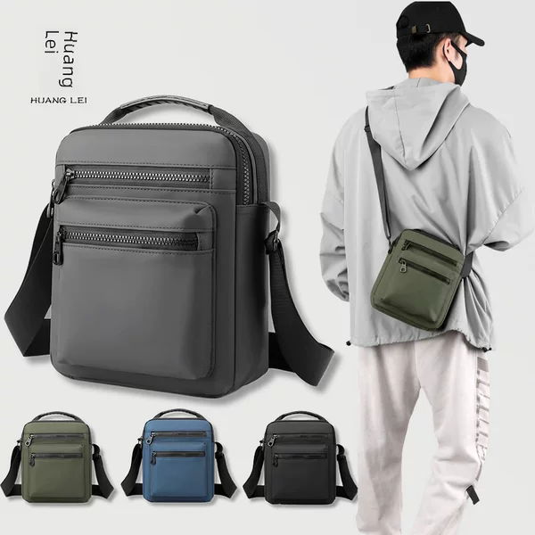 Cross-Border New Men's Shoulder Bag Large Capacity Outdoor Handbag Casual Men's Trendy Bag Oxford Cloth Waterproof Crossbody Bag