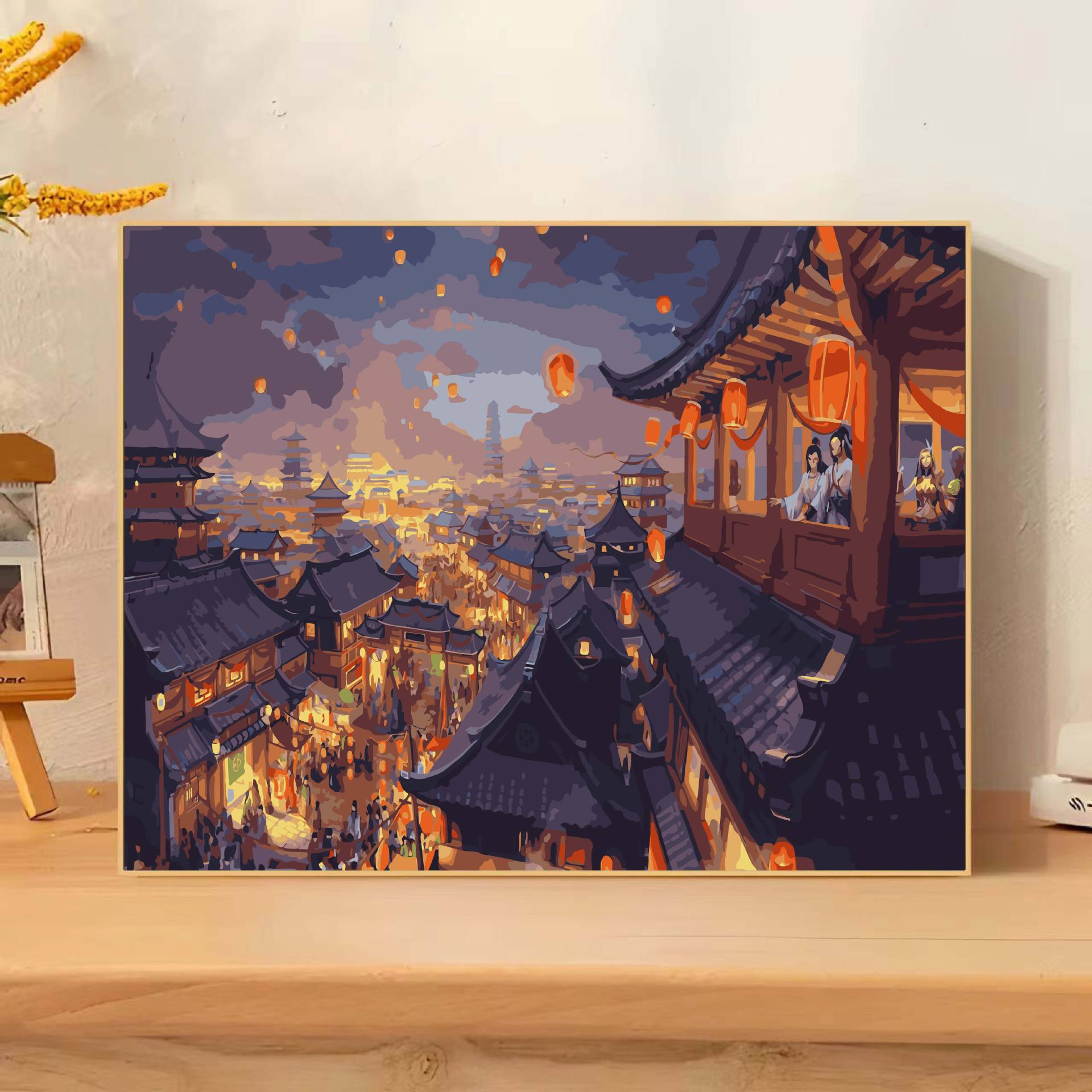 Pintura al óleo digital hecha a mano diy relleno sala de estar decoración de pintura colgante arte relleno pintura al óleo al por mayor