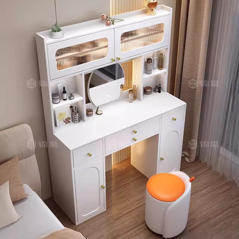 Comodador de dormitorio simple mesa de maquillaje moderna mesa de maquillaje casera francesa mesa de maquillaje cabecera mesa de maquillaje gabinete todo en uno