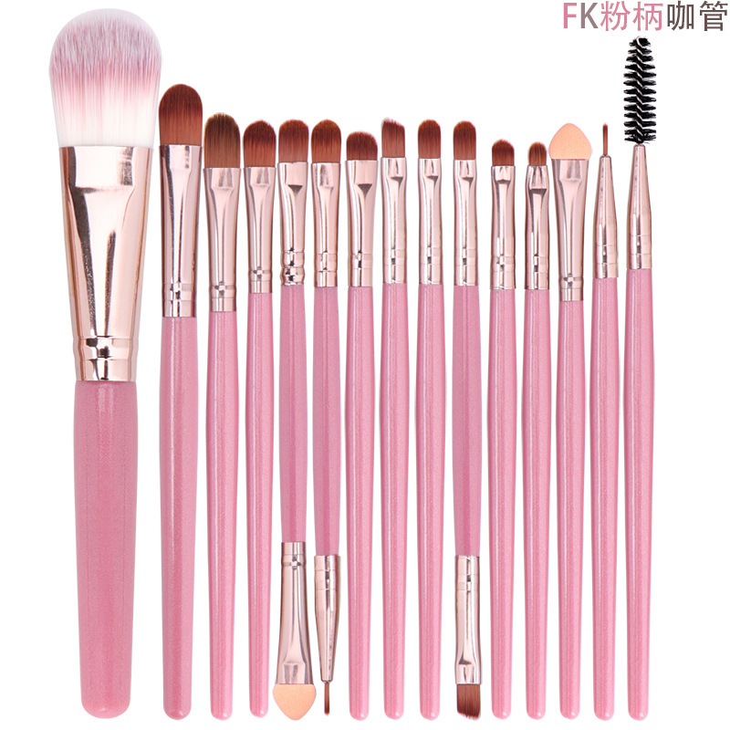Bangfei 15 pinceles de maquillaje traje de sombra de ojos cepillo de cejas cepillo de pestañas cepillo de labios conjunto completo herramientas de belleza en stock