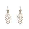 Earrings, long retro silver needle, Korean style, diamond encrusted, silver 925 sample, internet celebrity