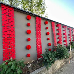 无纺布长条喜字女方结婚客厅装饰婚房布置新娘拍照道具晨袍囍婚礼