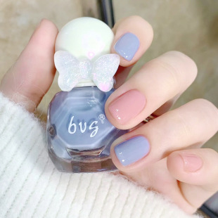 Bvg Small Diamond Nail Polish No-Bake Quick-Drying Water-Based Tear-Off Ice Transparent Nude Color Nail Polish Ready for Dropshipping