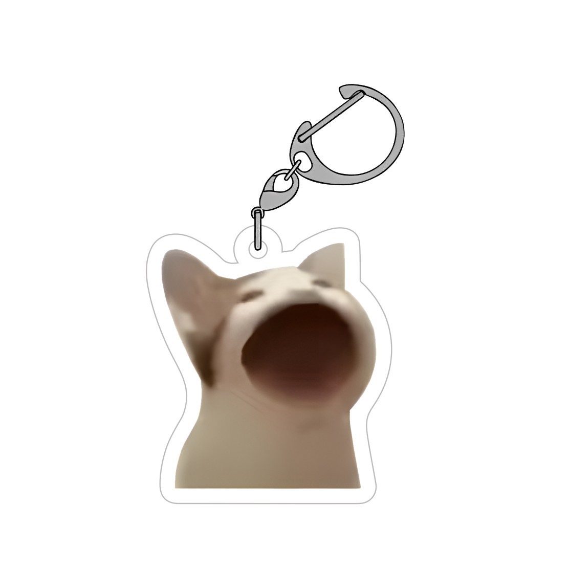 Lindo gato feliz, gato plátano, personalidad de nicho, colgante acrílico de alto valor, llavero de talla de arena, regalo image 14