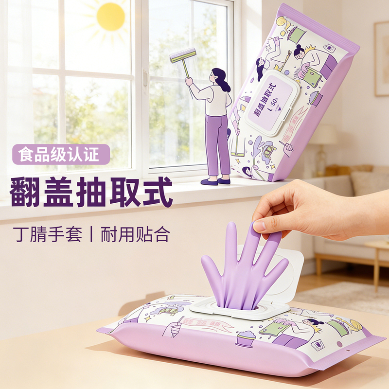 Disposable Extended-Length Nitrile Gloves, Food-Grade, Thick and Durable, for Kitchen Dishwashing, Household Cleaning, Waterproof and Oil-Proof Disposable Extended-Length Nitrile Gloves, Food-Grade, Thick and Durable, for Kitchen Dishwashing, Household Cleaning, Waterproof and Oil-Proof