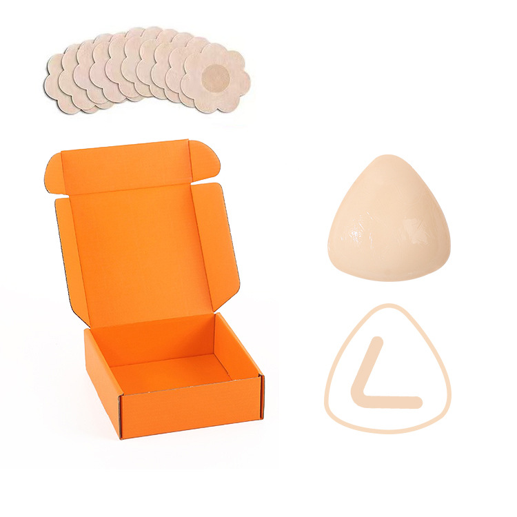 흰색 피부톤, 주황색 상자 + 일회용 젖꼭지 패드 5쌍