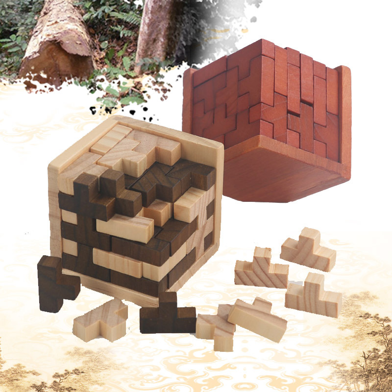 Nueve-Cadena de juguetes educativos inteligencia de los niños de alta dificultad mortaja y mortaja montaje de bloques de construcción Kong Ming bloqueo Luban bloqueo al por mayor