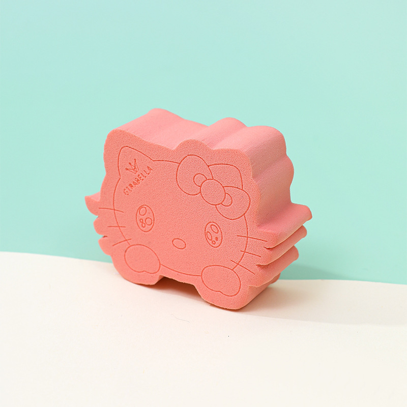 Polvo plano de color sólido personalizado polvo de caramelo de animales polvo de polvo no comer polvo KT gato plano maquillaje esponja almohadilla de aire huevo de maquillaje