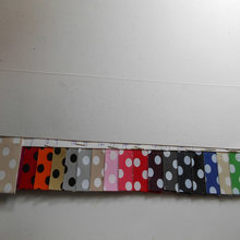 时尚镜面PU人造革圆点 无痕亮面印花淋膜大小波点黑白点鞋包面料