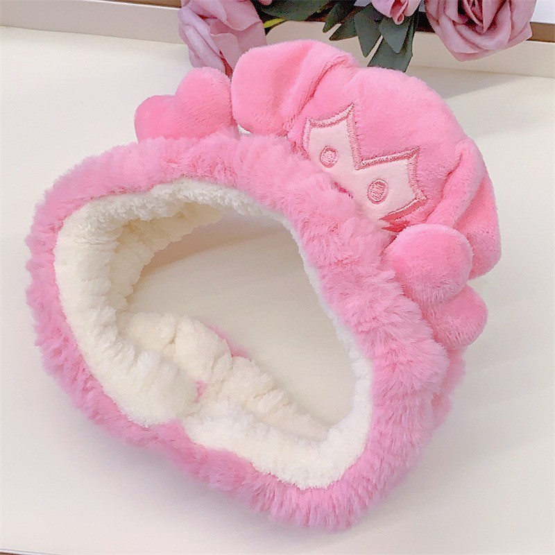 Lavado de la cara banda de pelo de moda femenina Coreana Red diadema roja estudiante dulce Linda máscara de maquillaje banda de pelo horquilla