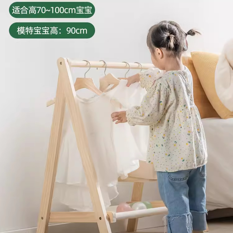 简易卧室婴儿小孩楠竹新款儿童衣帽架折叠小宝宝组装家用加固衣柜|undefined